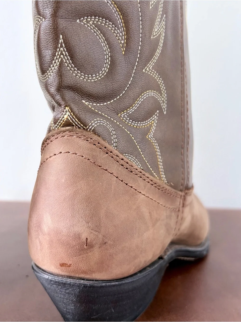 Laredo Two-Tone Brown Suede & Leather Cowboy Boots